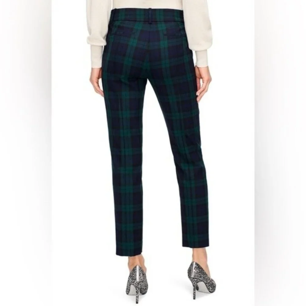 J. CREW‎ Women's EUC Cameron Black Watch Tartan Plaid Wool Crop Pant | Size 14
